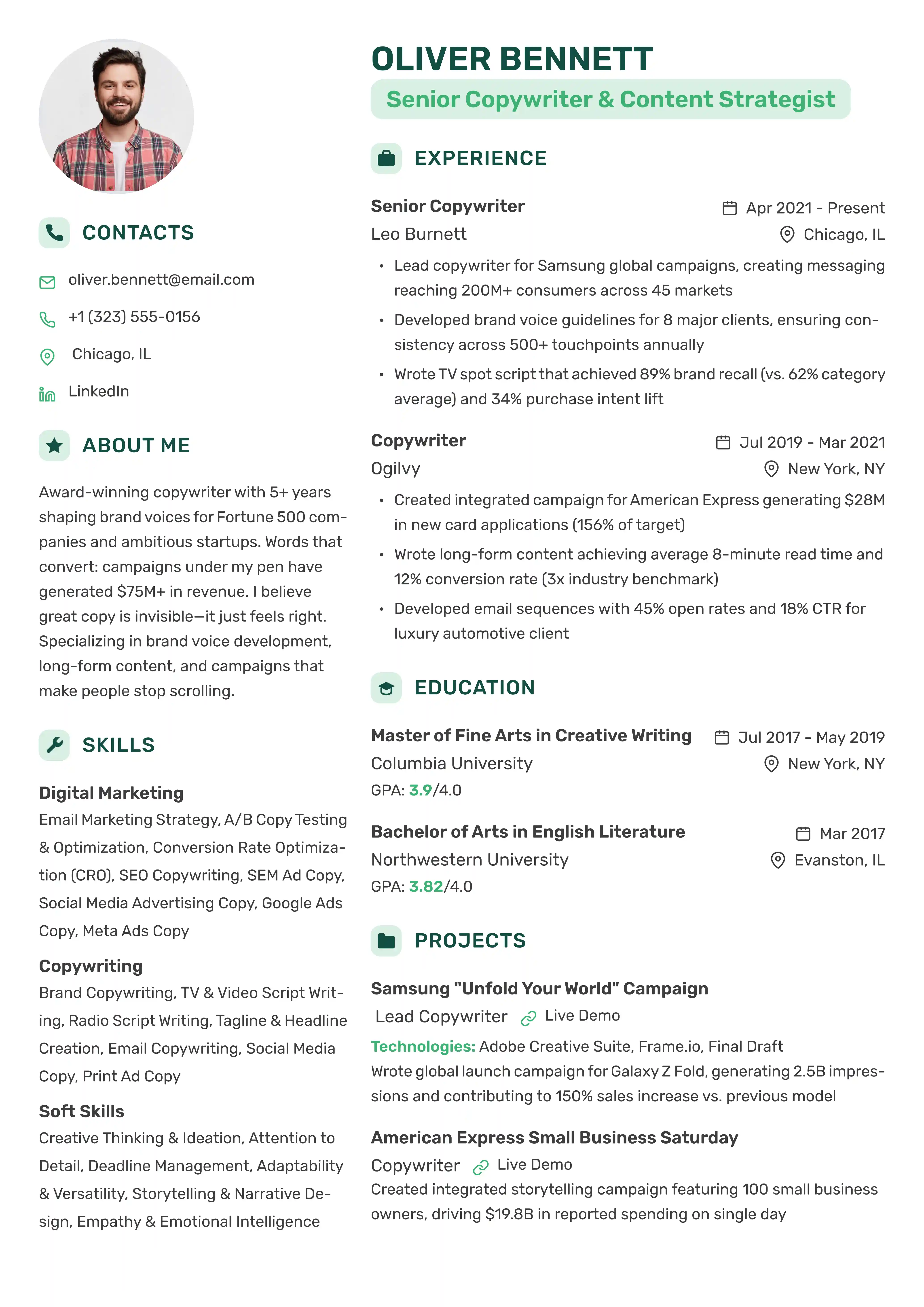 Contemporary Resume
