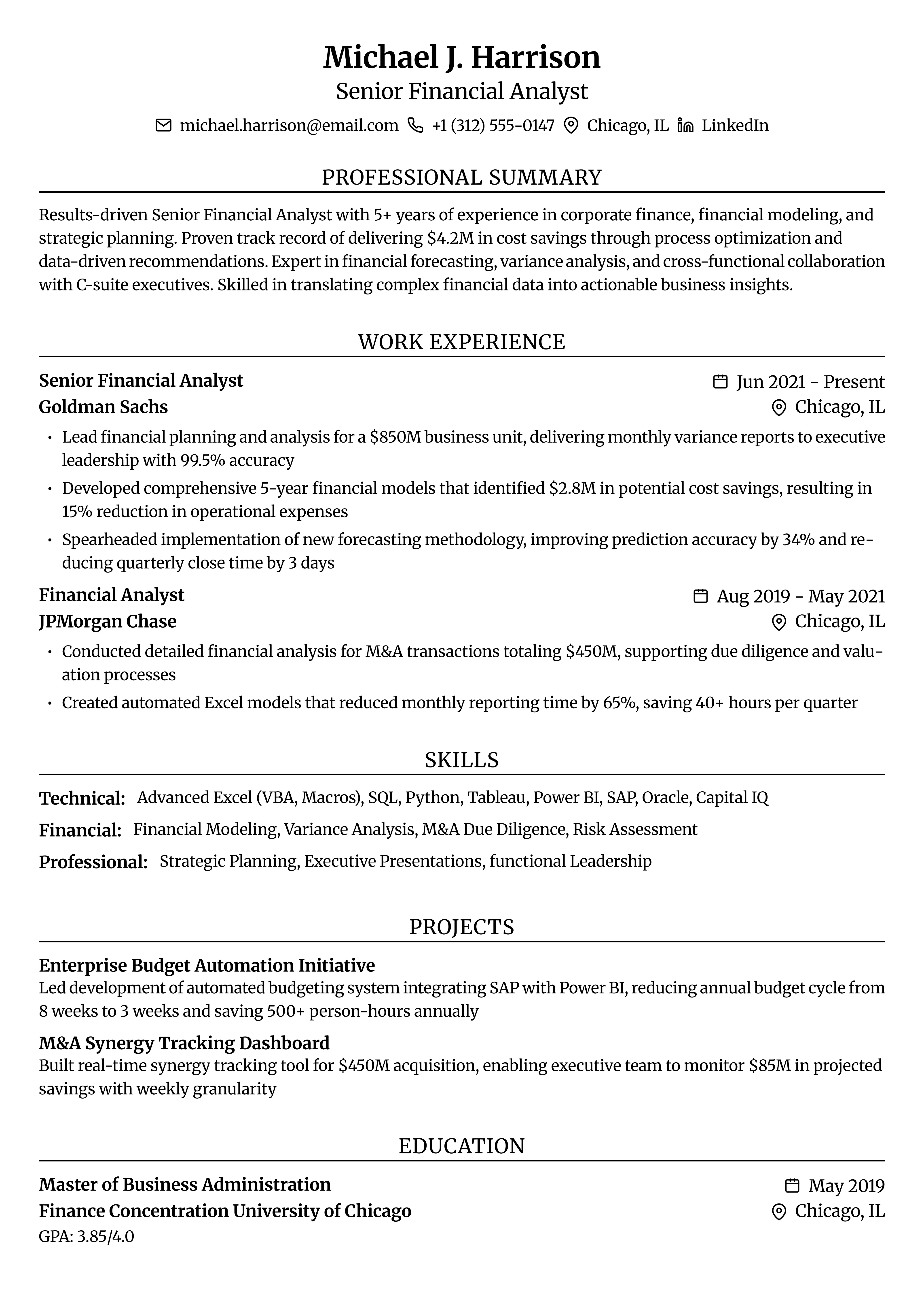 Resume example 3